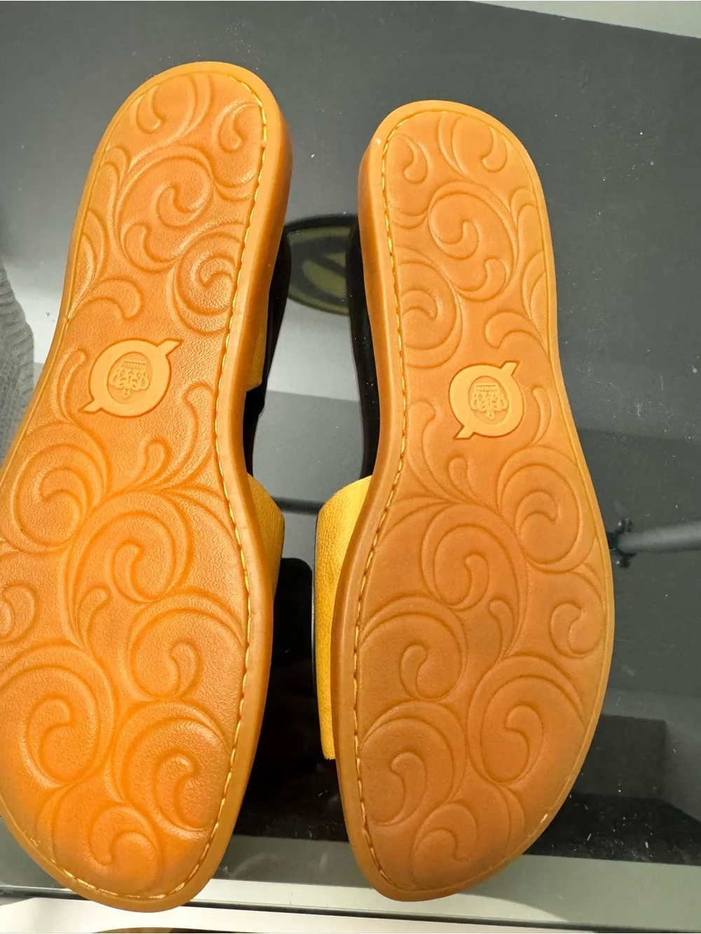 Born Women's Yellow Leather Slingback Sandals